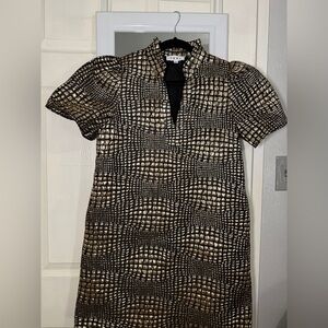 THML Black and Gold Patterned Dress